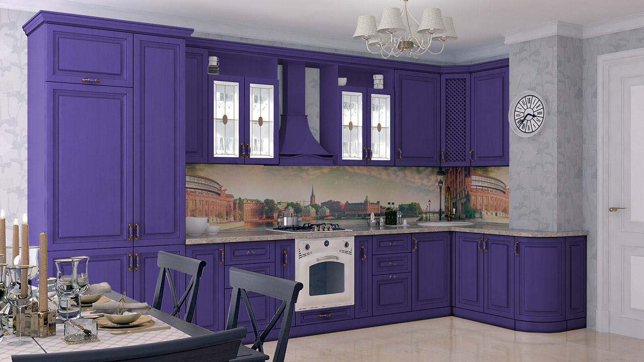  Кухня фиолетового цвета Ника 3 