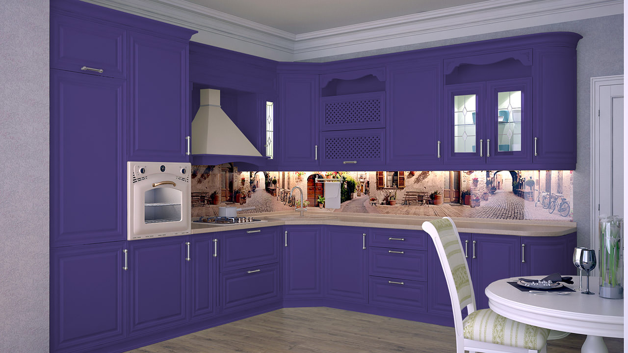  Кухня фиолетового цвета Ника 4 