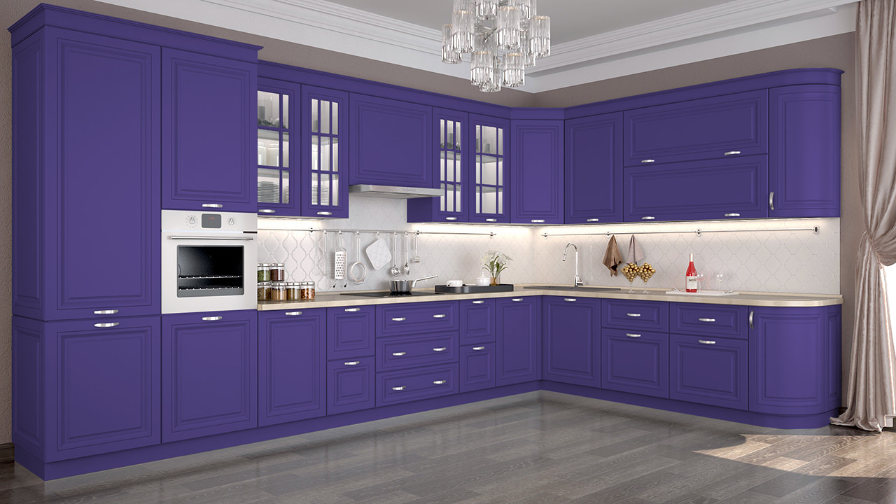  Кухня фиолетового цвета Ника 7 