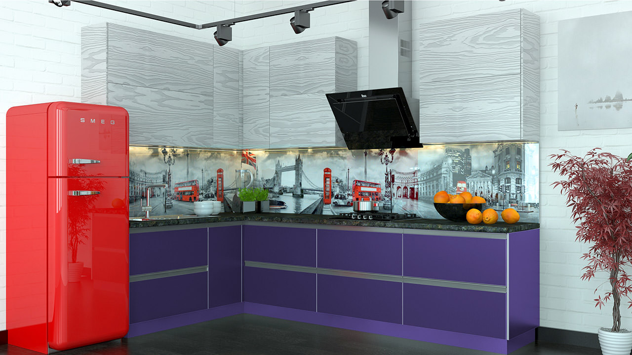  Кухня фиолетового цвета Олимпия 1 