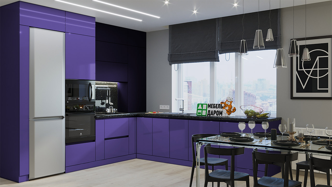  Кухня фиолетового цвета Олимпия 2 
