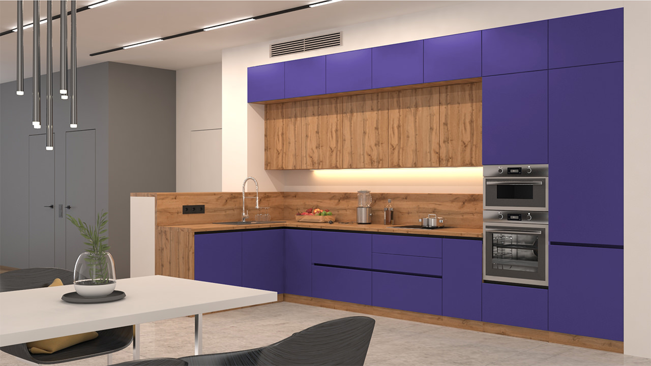  Кухня фиолетового цвета Олимпия 16 