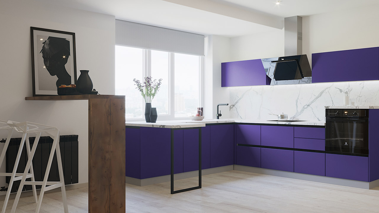  Кухня фиолетового цвета Олимпия 55 