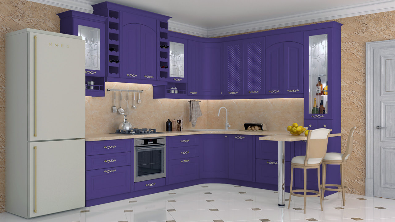  Кухня фиолетового цвета Парма 1 