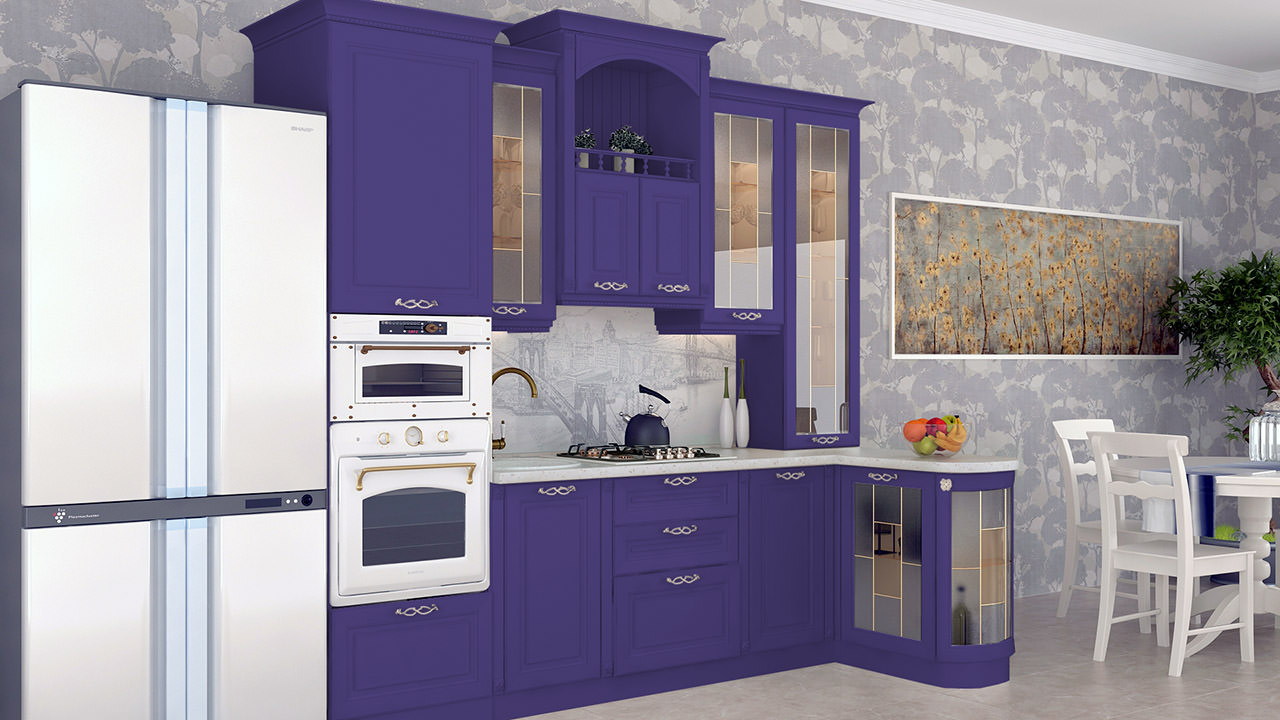  Кухня фиолетового цвета Парма 3 