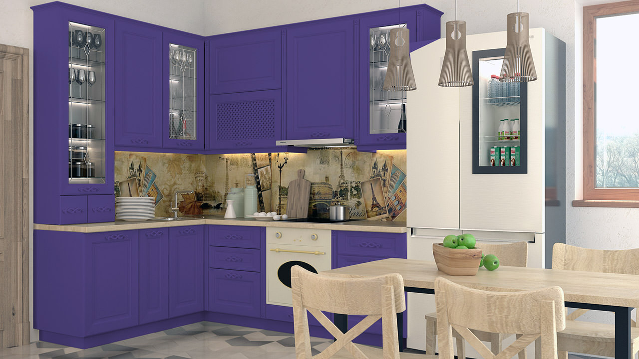  Кухня фиолетового цвета Парма 6 