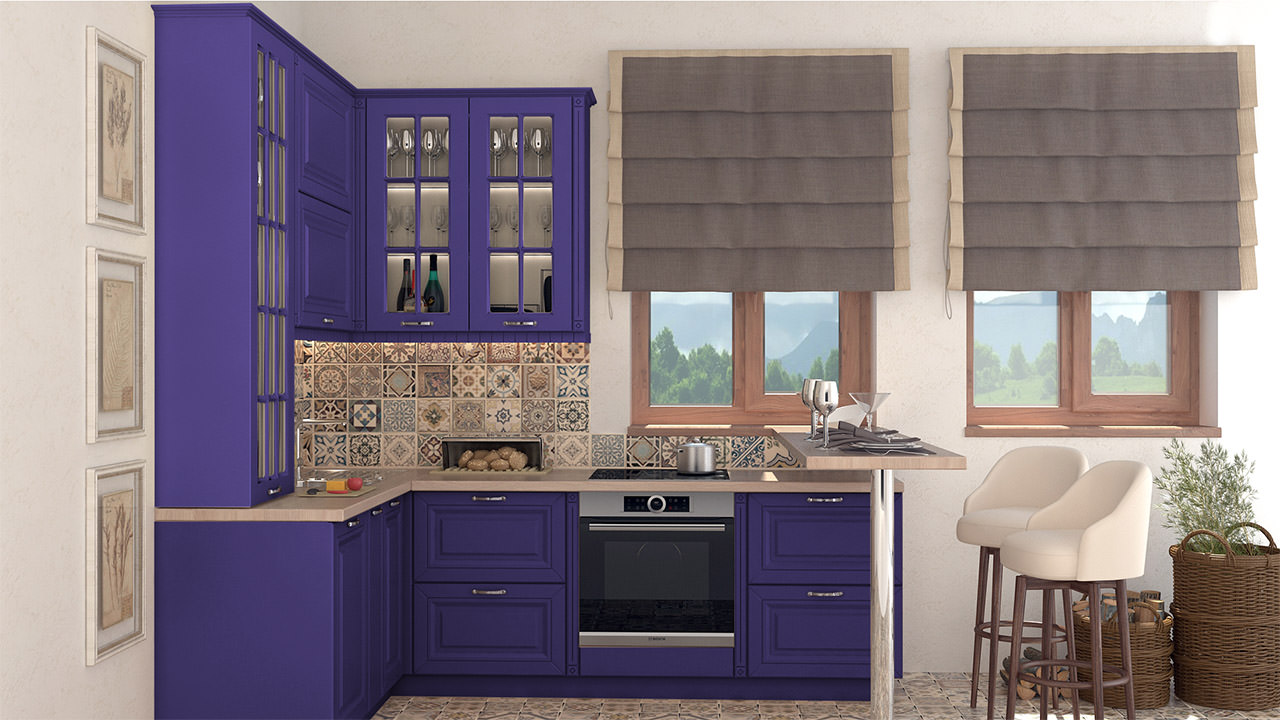  Кухня фиолетового цвета Сканди 16 