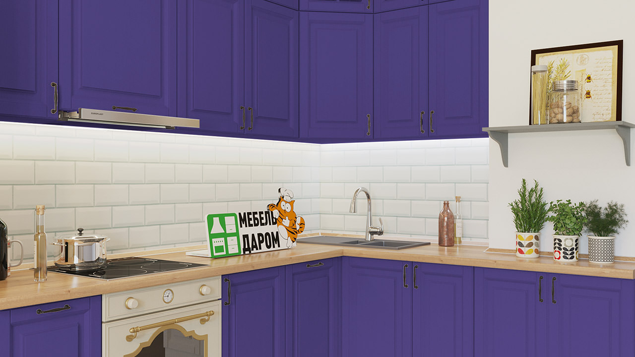  Кухонный гарнитур фиолетовый Сканди 161 