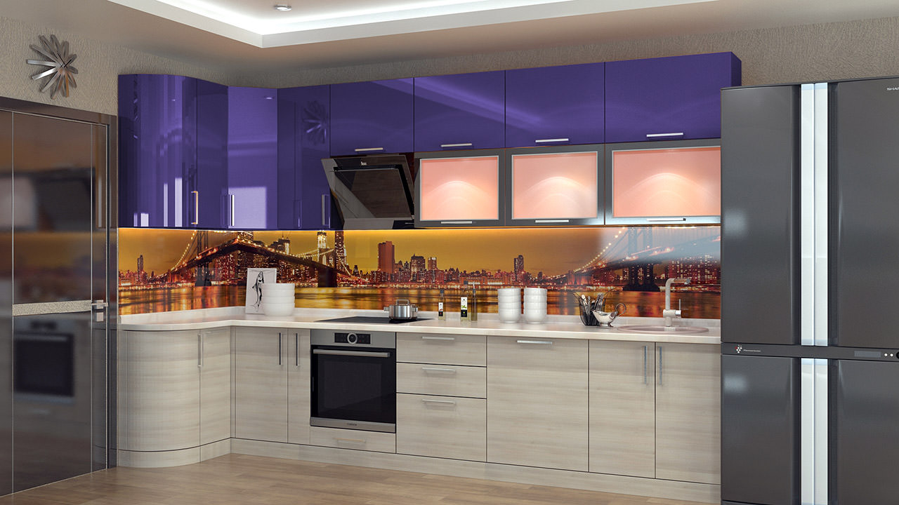  Кухня фиолетового цвета Турин 4 