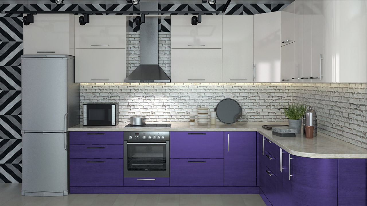  Кухня фиолетового цвета Турин 68 