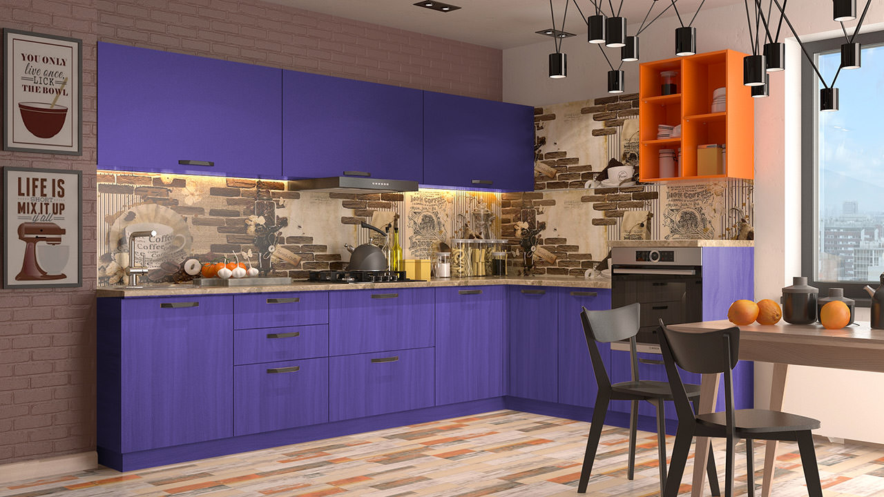  Кухня фиолетового цвета Хельга 10 