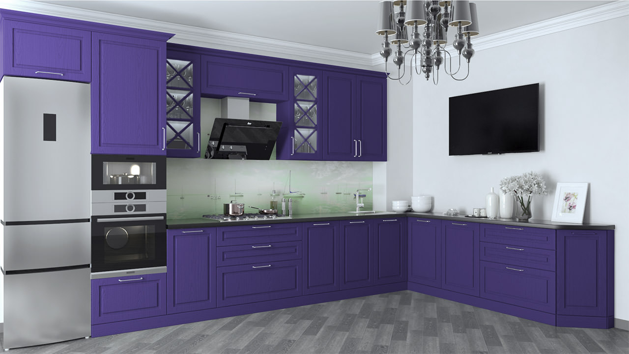  Кухня фиолетового цвета Хельга 45 