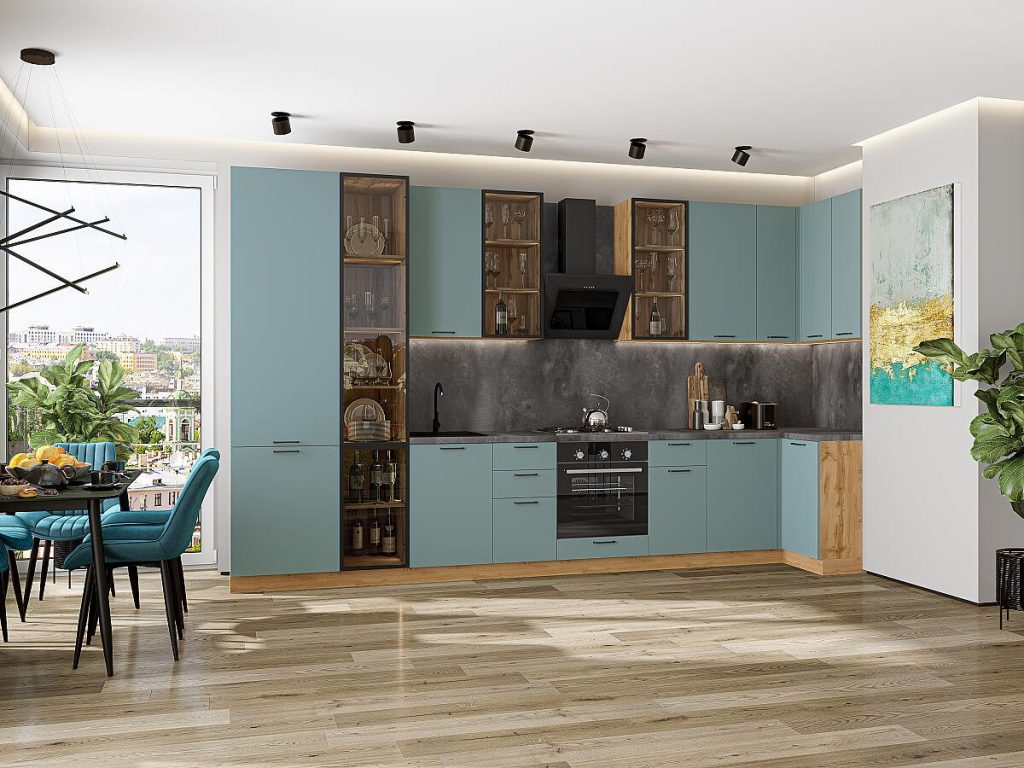 Кухня Флэт-05 Grey-green In 2S