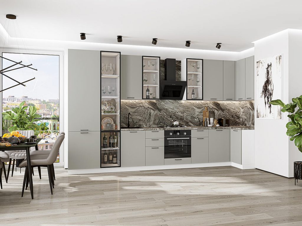 Кухня Флэт-05 Light Grey In 2S