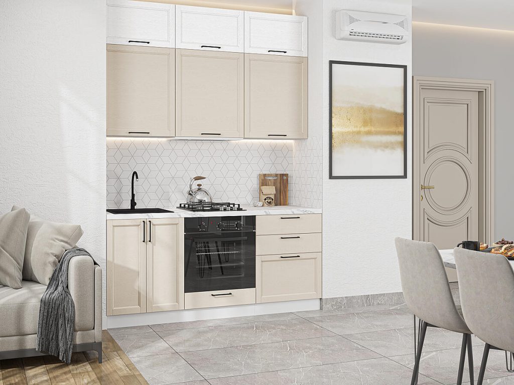 Кухня Сканди-06 White Silkwood/Cream Silkwood
